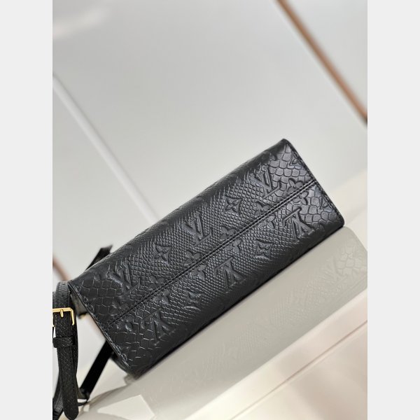 Perfect Dolabuy Louis Vuitton Fake Snake Pattern Black Onthego M45653