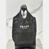 Duplicate prada raffia woven tote bag large 1BG424