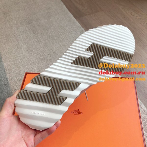 Top Quality hermes men Bouncing leather sneaker