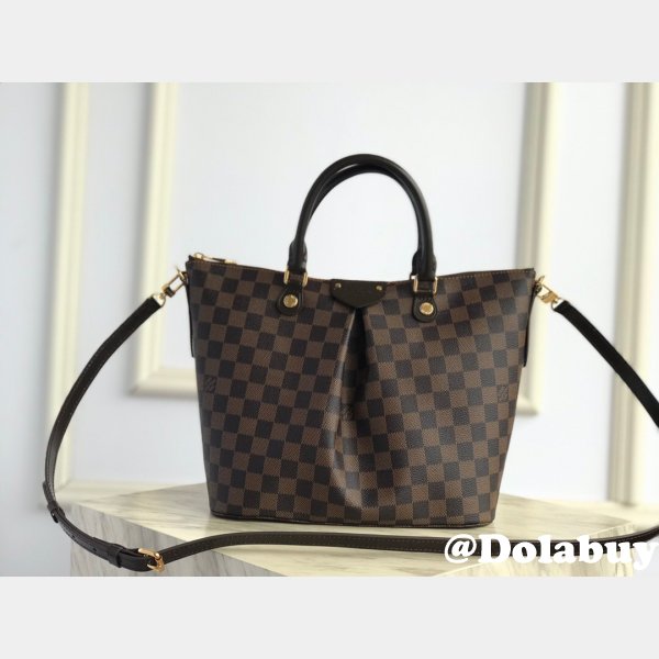 AAA+ Replica Louis Vuitton Siena MM Damier Ebene Brown