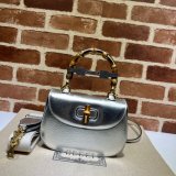 China Gucci 7 Star Bamboo 1947 675797/686864 top handle Silver bag