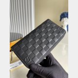 Louis Vuitton Fake Designer Leather Wallet Zippy N60015 Black