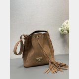 Top Quality 1:1 Mirror Prada Suede Bucket Bag 1BE079