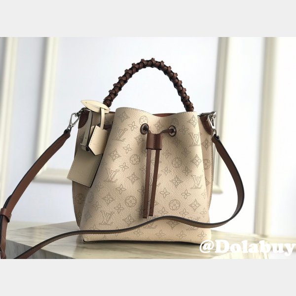 Best M55799 Louis Vuitton Muria Mahina Leather Galet Bag