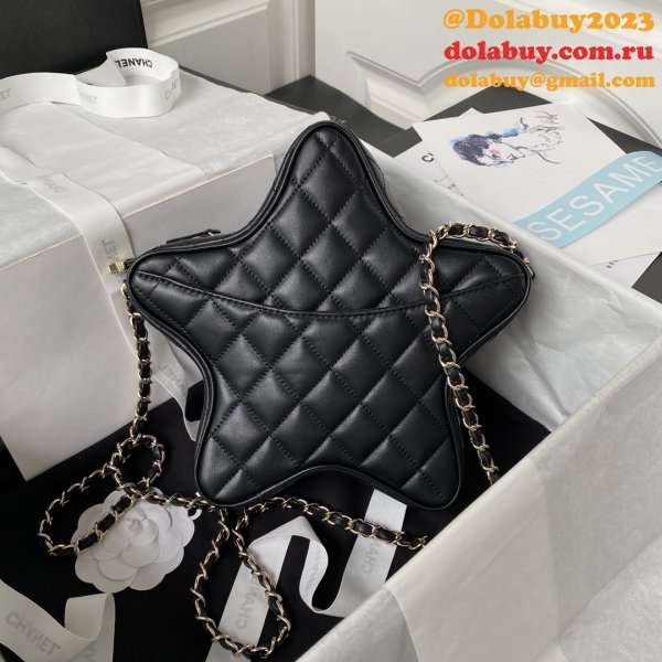 Knockoff AS4579 Star Clutches Black 1:1 Mirror Handbag