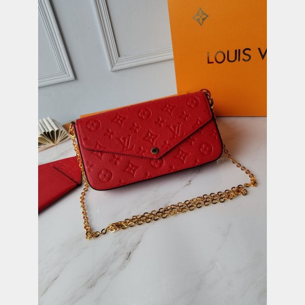 7 Star Louis Vuitton M63770 Red Replica Monogram Leather Pochette