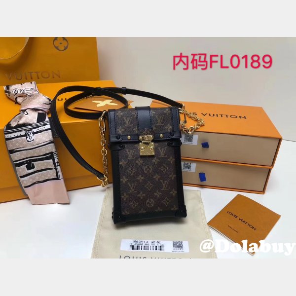 Louis Vuitton AAA+ Vertical Trunk Pochette Monogram M63913 Brown