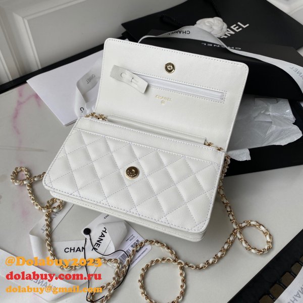 Designer Replica UK AP2734 Flap Glass Pearls Lambskin Bag