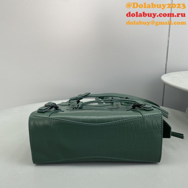 AAA+ Balenciaga Replica cuag Dark green crocodile bag