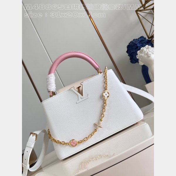 Replica 1:1 Mirror Louis Vuitton Capucines M48865 White Bags