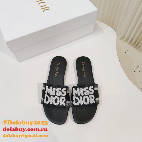 Top Quality MISS DIOR Flat Slipper DWAY SLIDE