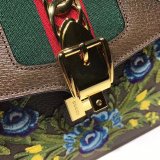 AAA+ Gucci Replica 431665 Leather Sylvie Medium Top Handle Bag