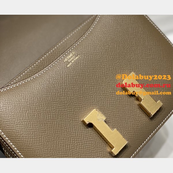 Hermes Constance Bag 18cm Epsom Leather Elephant grey