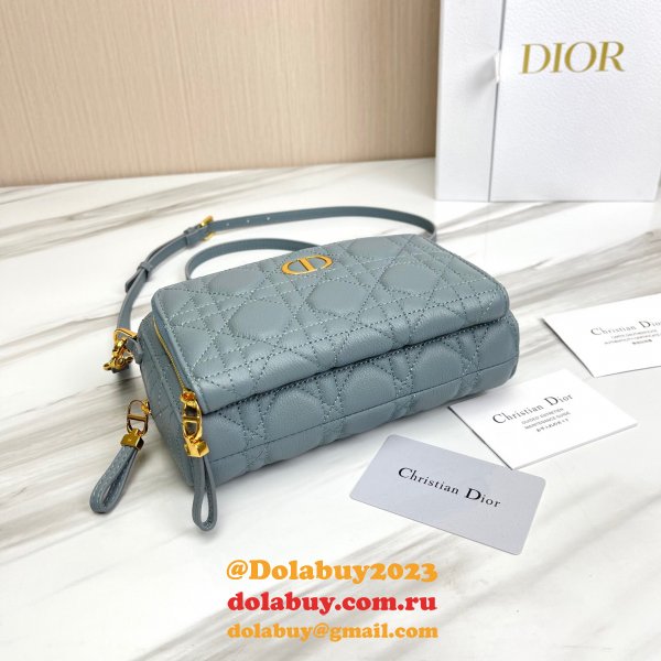 High Quality Dior Caro Bag Brown Supple Cannage Calfskin