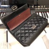 7 Star CC Luxury Lambskin Leather Shoulder Best 28CM Black Bag