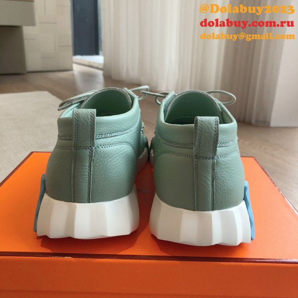 Top Quality hermes men Bouncing leather sneaker