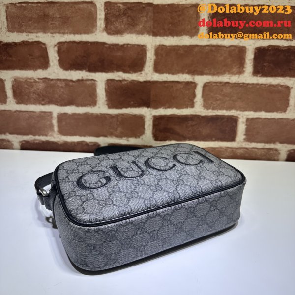 High Fashion Gucci 768391 Shoulder Grey and Black Replica Bag