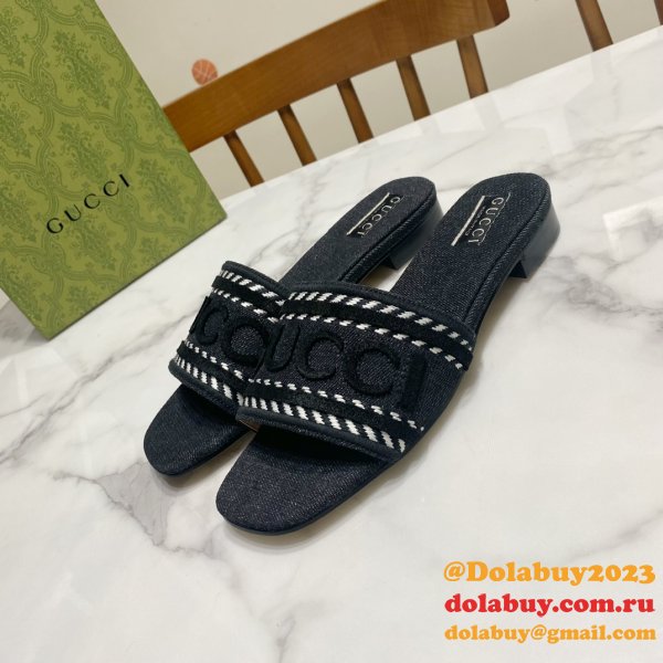 Top Quality WOMEN'S SLIDE SANDAL WITH GUCCI SCRIPT