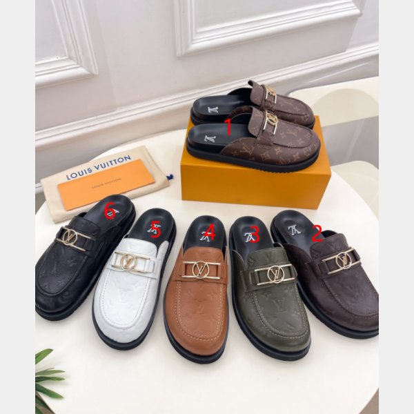 Upper Case Flat Open Back 1A884I Loafer Replica Louis Vuitton Shoes