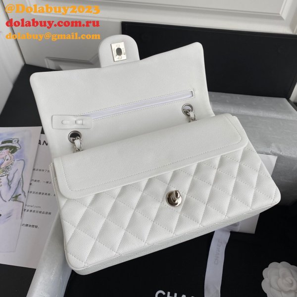 Buy Replica CC classic CF 25.5 cm White handbag