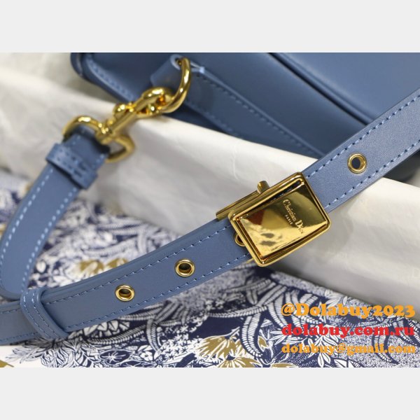 Replica High Quality Dior Bobby Bag Blue Box Calfskin