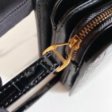 Cheap balenciaga shoulder black crocodile embossed box bag