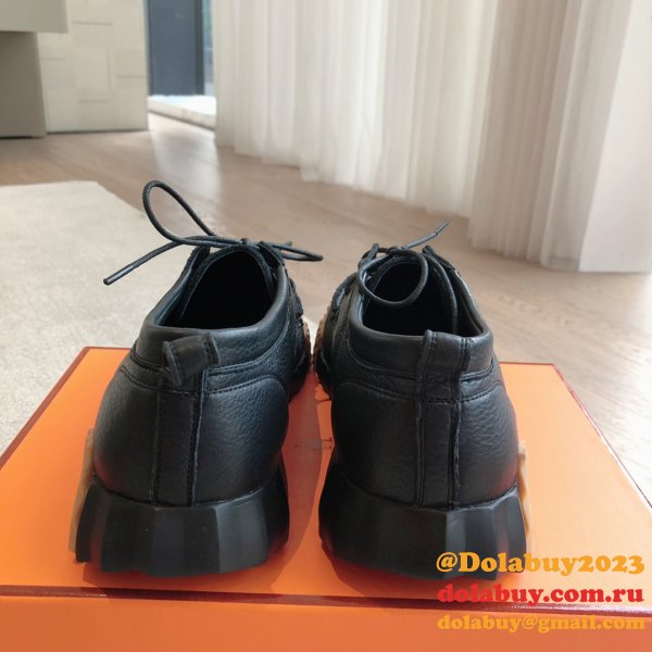 Top Quality hermes men Bouncing leather sneaker