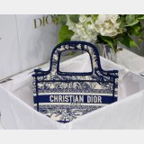 Top Quality Dior Replica Mini Book Tote Bag 22CM Canvas Embroidered