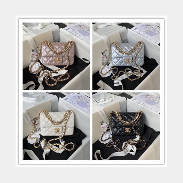 Luxury CC MINI AS4385 pearl chain BAG 2024