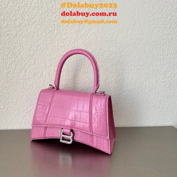 Fake Balenciaga Online Store Crocodile Pattern Hourglass 19/23cm Bag