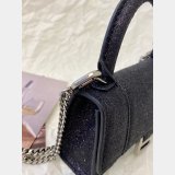 Ladies Fashion Balenciaga Replica Glitter Chain Hourglass 12CM Bag