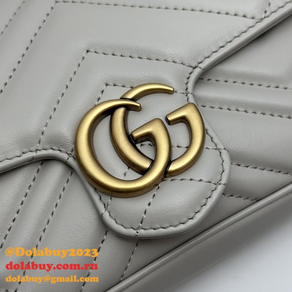 Designer Crossbody Gucci Copy 751526 GG Marmont Light-Grey Bag