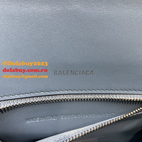 Balenciaga Hourglass New Cheap Bag Crocodile Royal Blue