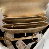 Designer Inspired AS3241 Flap Bag Strass & Gold-Tone Metal Lambskin