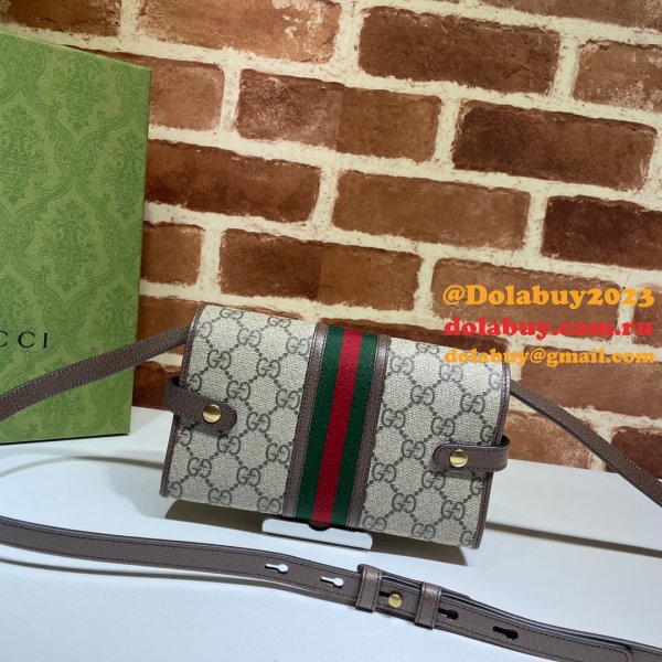 Gucci GG Supreme Replica 645082 Ophidia Mini Bag In Beige & Ebony