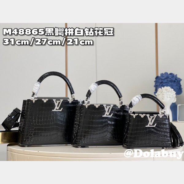 Luxury Louis Vuitton Replicas M48865 Capucines Black UK Bag