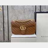 Gucci Replica GG Marmont 443497 small matelassé shoulder brown bag