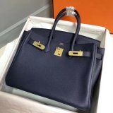 Hermes Birkin 35cm Togo leather Handbags Dark Blue