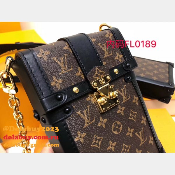 Louis Vuitton AAA+ Vertical Trunk Pochette Monogram M63913 Brown