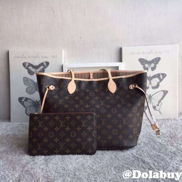 Best Louis Vuitton Wholesale Neverfull Monogram MM  APRICOT M50366 Bag