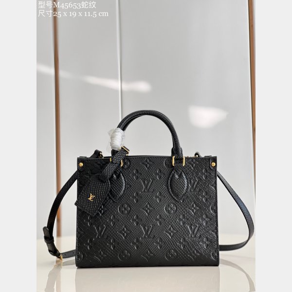 Perfect Dolabuy Louis Vuitton Fake Snake Pattern Black Onthego M45653