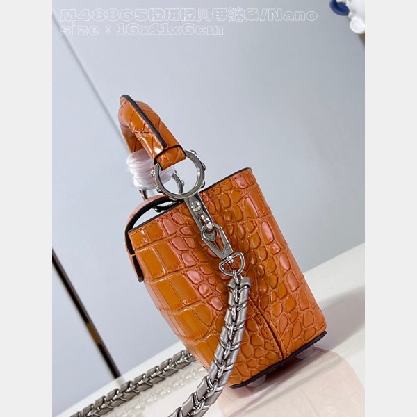 The Best Quality Capucines Louis Vuitton M48865 Orange Chain Fake Bag