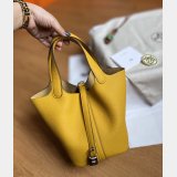 hermes Luxury picotin Yellow replica bags cheap bracelets