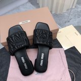 Wholesale Top Quality Miu Miu Copy Flat Sandals and Slippers Shoes