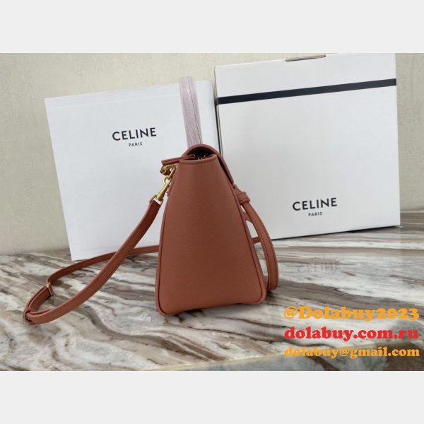 Replica Celine Ladies Yellow Nano Belt Bag In Laminated Calfskin