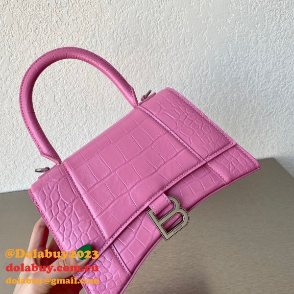 Fake Balenciaga Online Store Crocodile Pattern Hourglass 19/23cm Bag