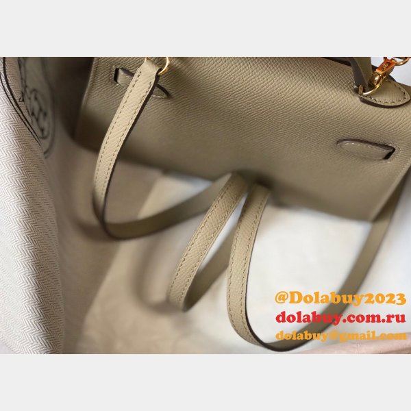 Earth yellow Mini Kelly Hermes Replica Handbags