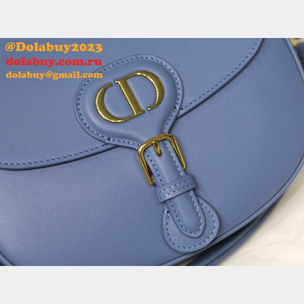 Replica High Quality Dior Bobby Bag Blue Box Calfskin