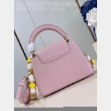 Pink White M48865 Flower Chain Knockoff The Capucines Replica LV Bag