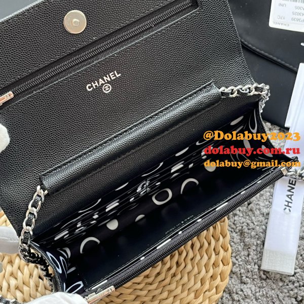 High AAA+ Replica AP3839 Black Small Flap Wallet Fashion Bag